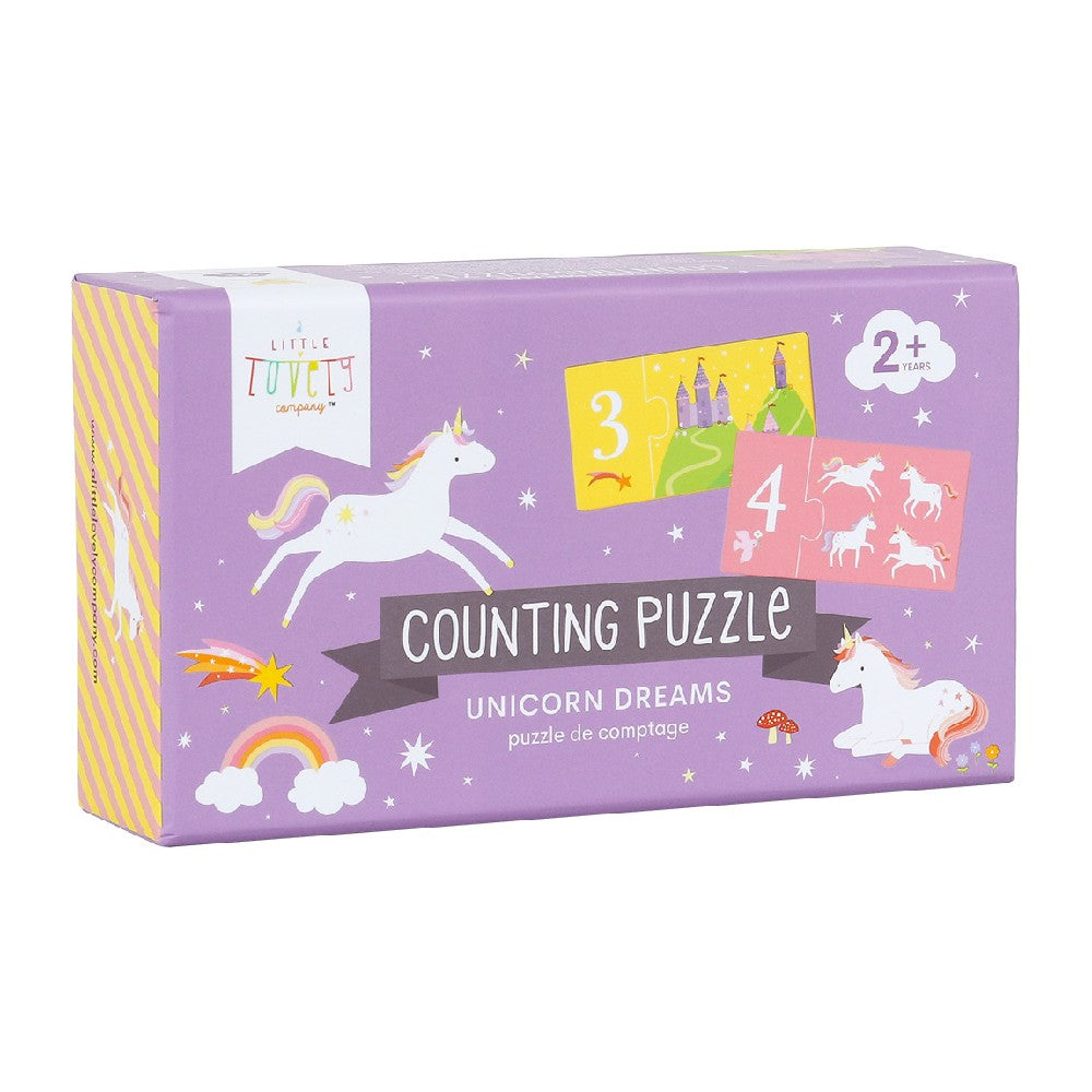 Joc Puzzle, Numărăm cu unicorni, A Little Lovely Company, 20 piese, 2 ani+