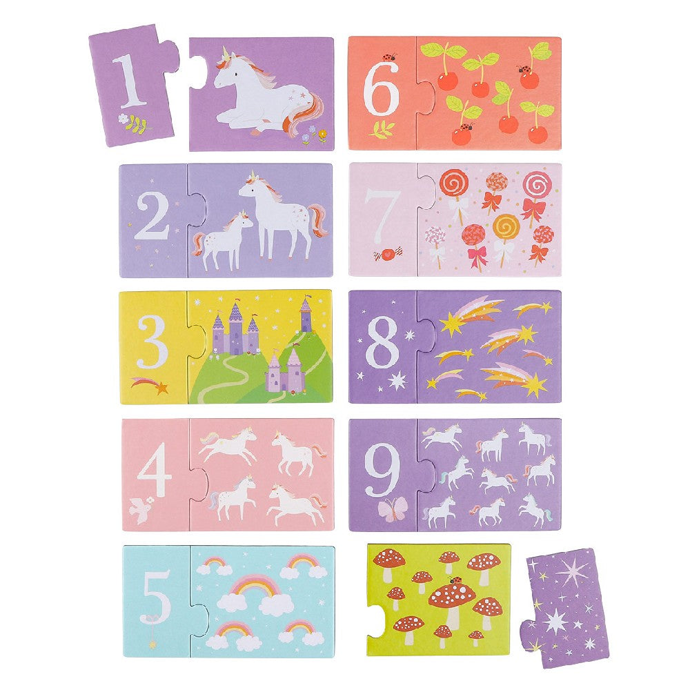 Joc Puzzle, Numărăm cu unicorni, A Little Lovely Company, 20 piese, 2 ani+