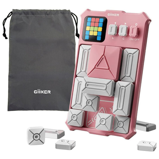 Joc de puzzle electronic de strategie și logică, Super Slide, Roz, GiiKER, 6 ani+