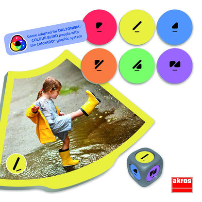 Joc educativ de asociere, Să învățăm culorile: primare și secundare, Akros, 3 ani+