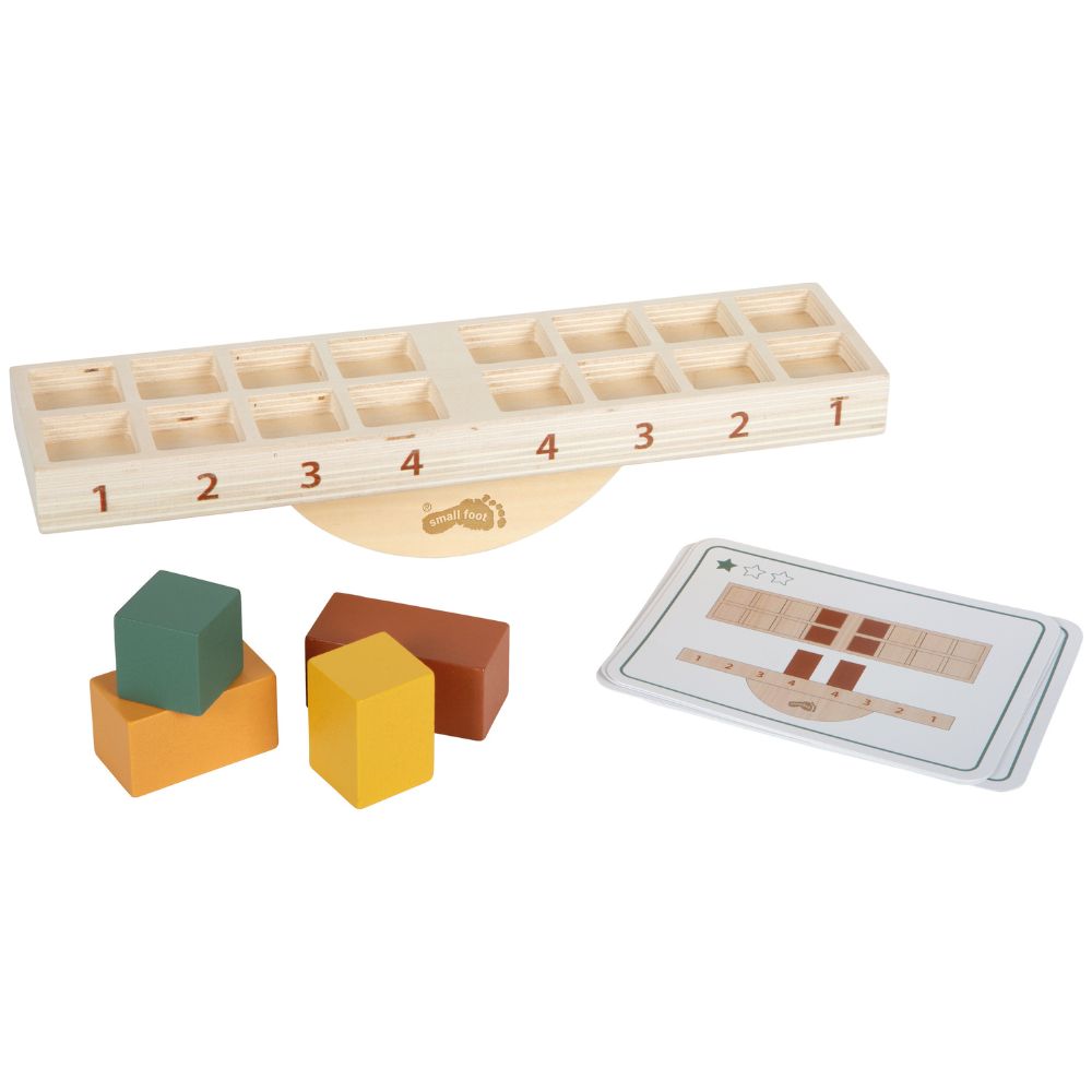 Joc educativ de echilibru Montessori din lemn FSC®, 16 piese, Small Foot, 3 ani+