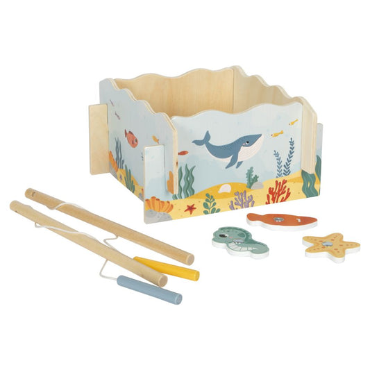 Joc magnetic cu peștișori din lemn pentru copii, Safari, Small Foot, 3 ani+