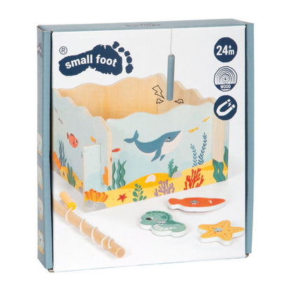 Joc magnetic cu peștișori din lemn pentru copii, Safari, Small Foot, 3 ani+
