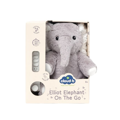 Jucărie de pluș cu sunete liniștitoare, Elliot Elephant™ On The Go, Cloud B, 0 luni+
