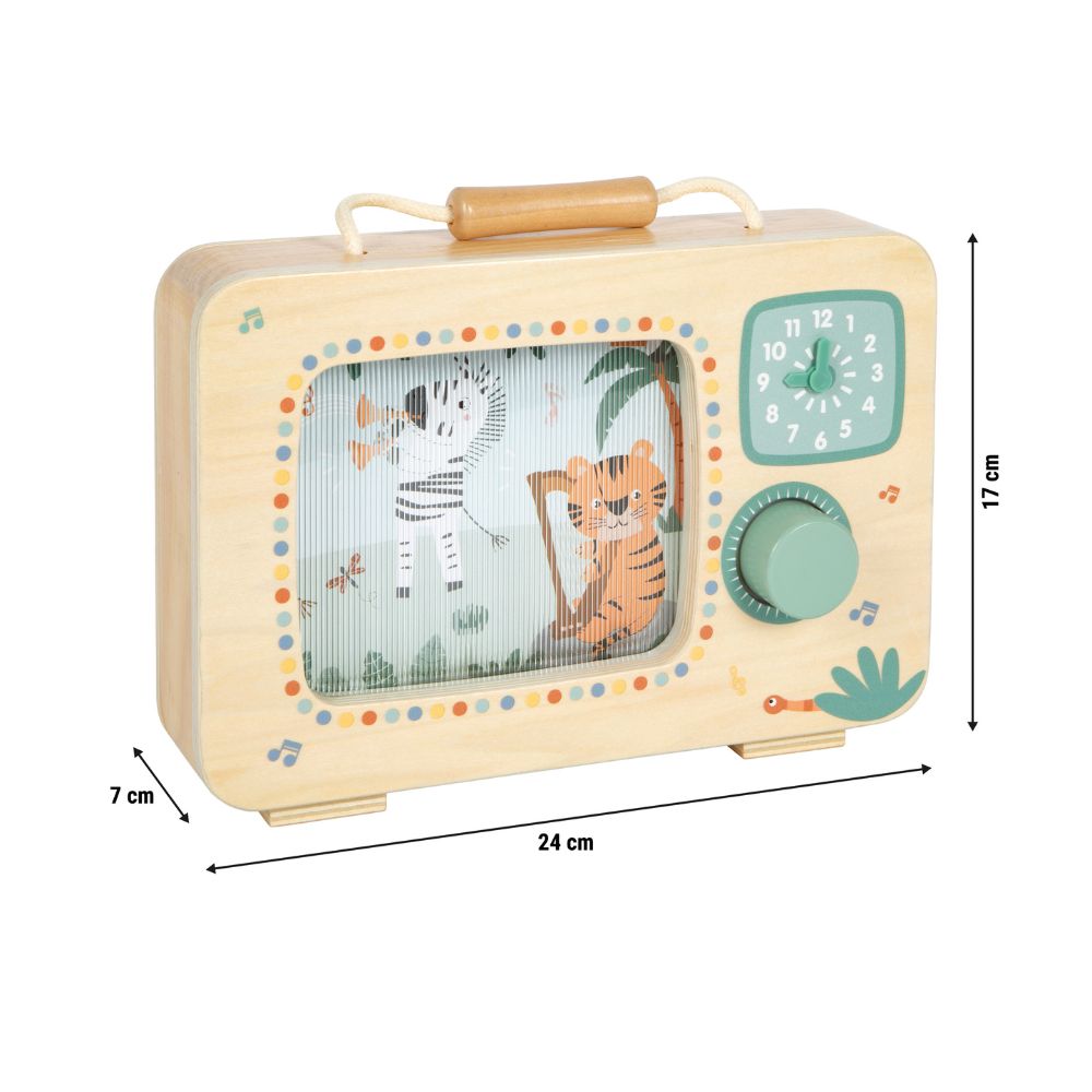 Jucărie Muzicală din Lemn cu Design TV, Safari, Small Foot, 2 ani+