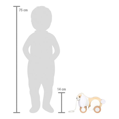 Jucărie de tras, Iepuraș din lemn FSC® cu urechi foșnitoare, Small Foot, 1 an+