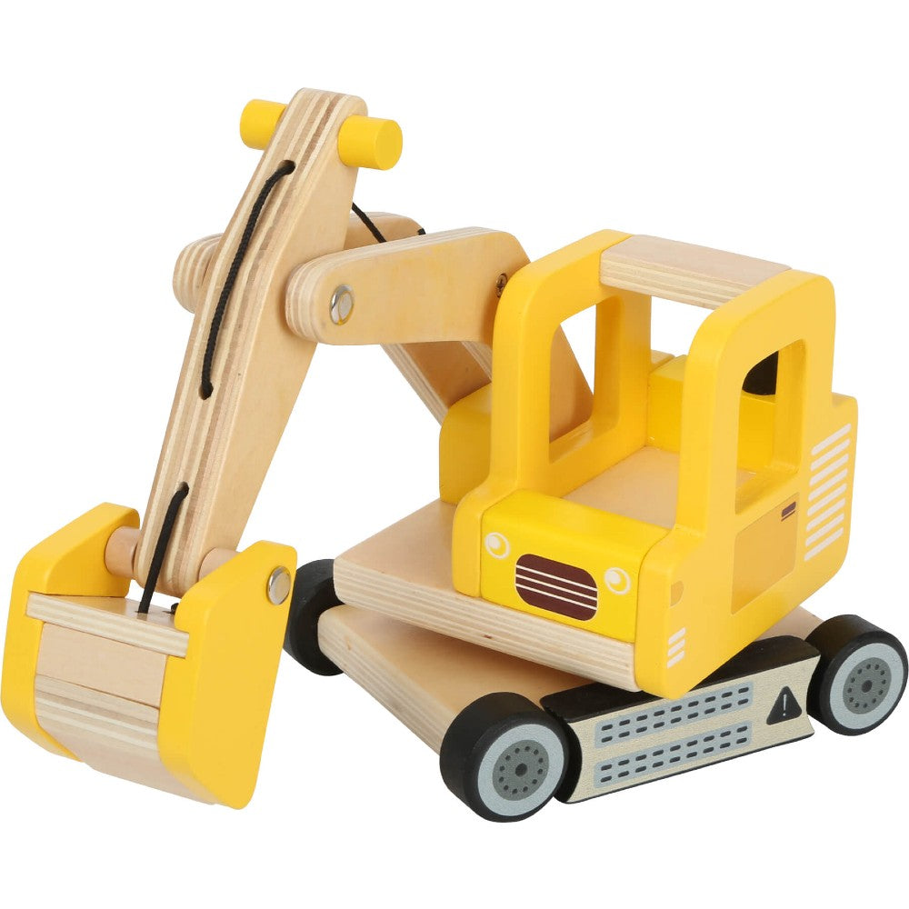 Jucărie din lemn, Escavator cu lopată, Small Foot, 24x13 cm, 3 ani+