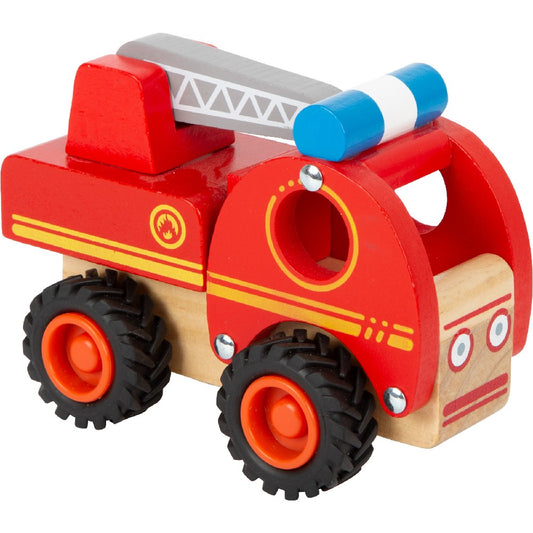 Jucărie din lemn, Mașină de pompieri, Small Foot, Roșie, 18 luni+