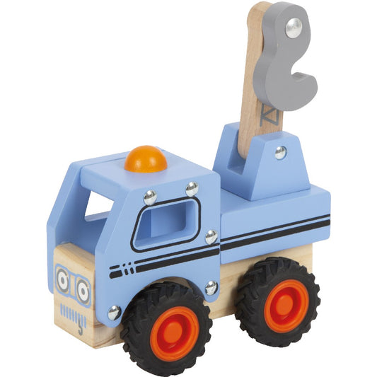Jucărie din lemn, Mașină de tractare, Small Foot, Albastră, 18 luni+