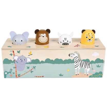 Jucărie educativă cu sunete animale Safari, Small Foot, lemn FSC®, 12 luni+
