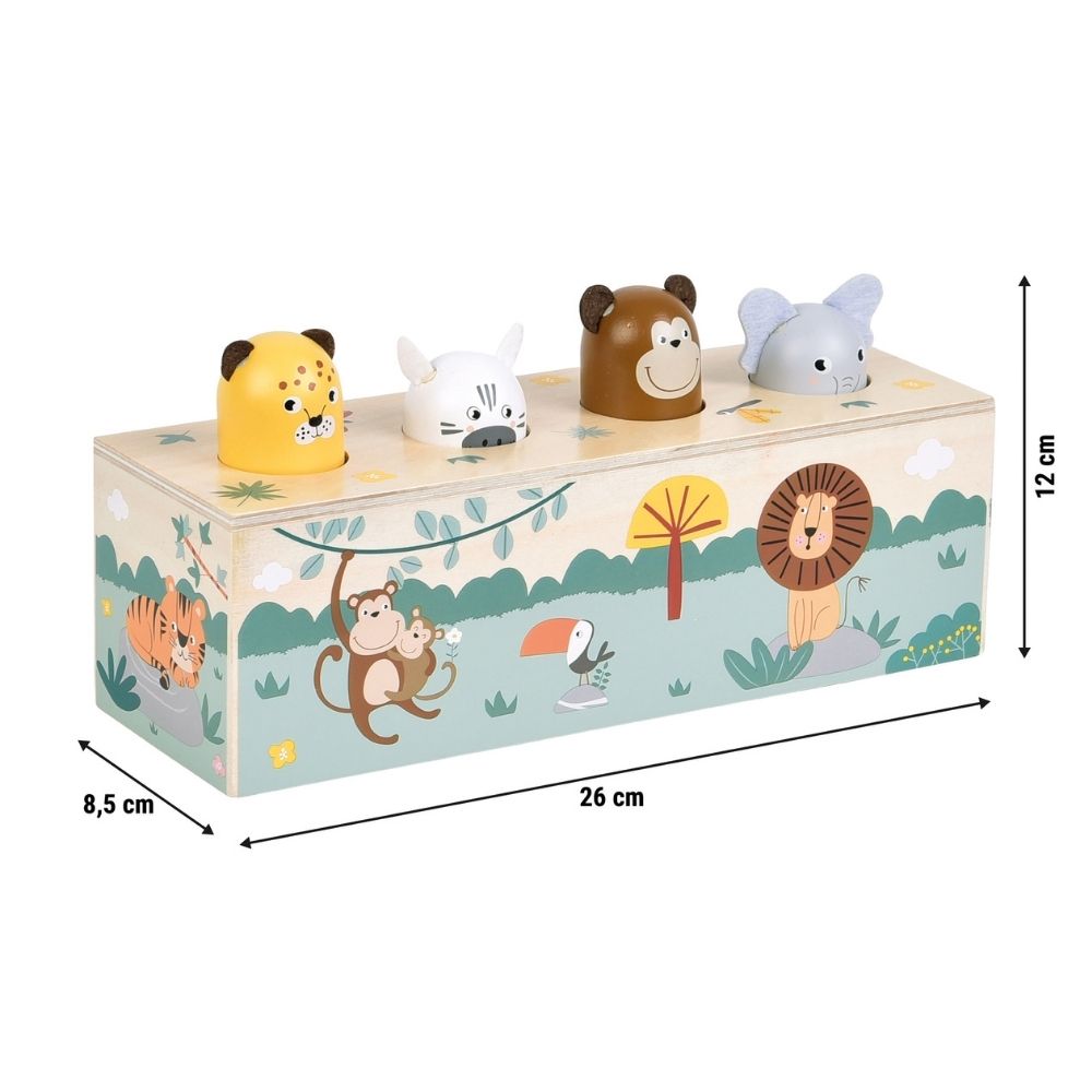 Jucărie educativă cu sunete animale Safari, Small Foot, lemn FSC®, 12 luni+