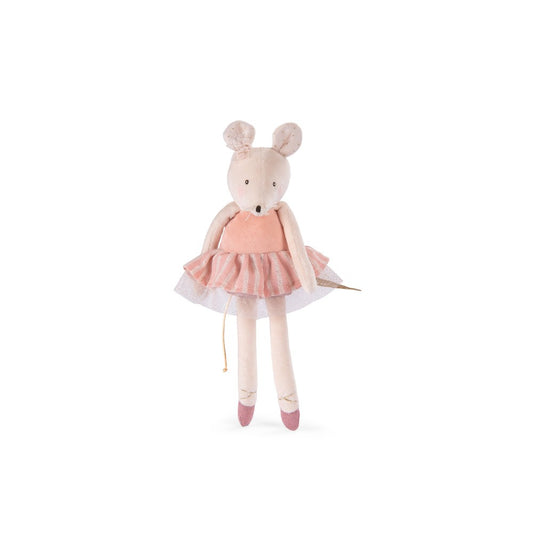 Jucărie moale de pluș, Micuța balerină șoricică, Moulin Roty, Roz, 0 luni+