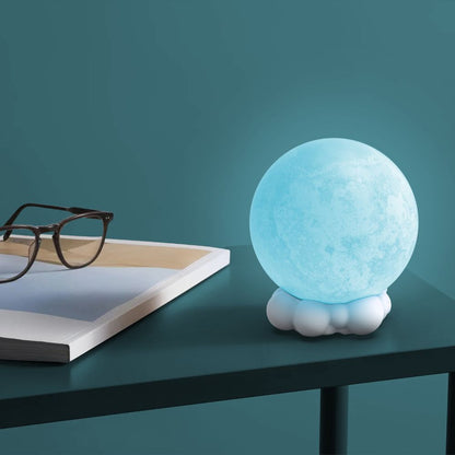 Lampă de veghe & Boxă portabilă, Lună cu efect multicolor, MOB Paris