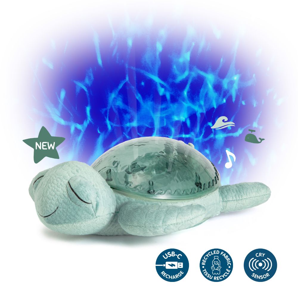 Lampă-proiector reîncărcabilă cu sunete ,Tranquil Turtle™ - Verde, Cloud B