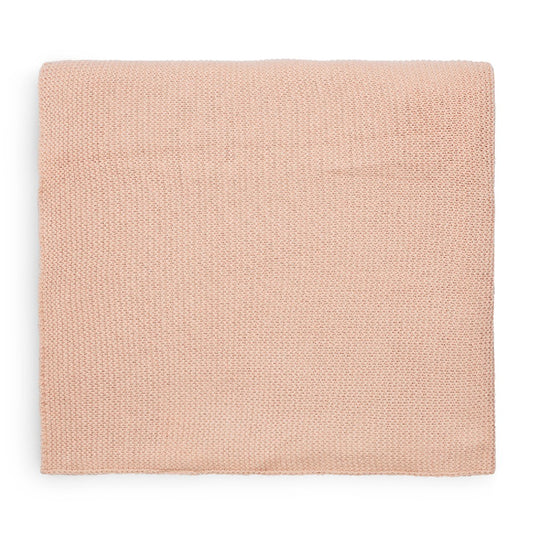Pătură tricotată pentru bebeluși, Basic Knit, Pale Pink, Jollein, 75x100 cm