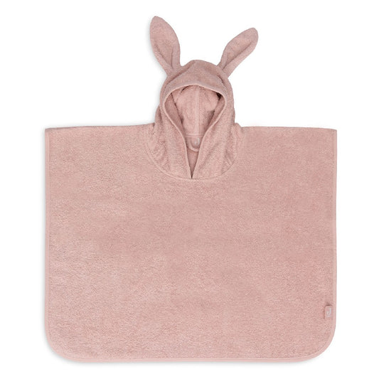 Poncho de baie copii din bumbac, Pale Pink, Jollein, 75x75 cm