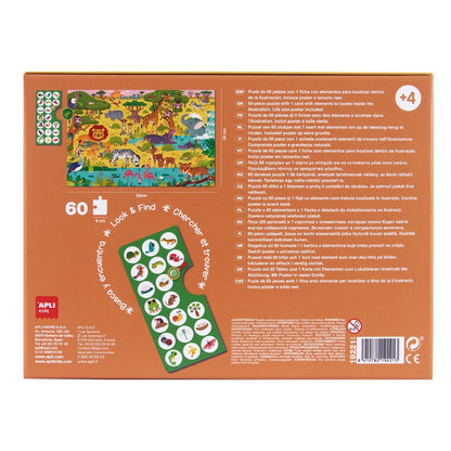 Puzzle Animale din Savana, 60 piese, Apli, 4 ani+