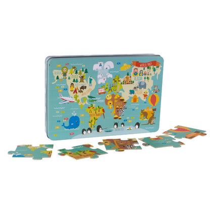 Puzzle Harta Lumii, 24 piese, 48x32 cm, Apli, 3 ani+