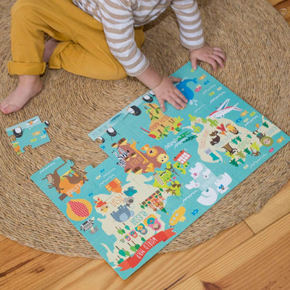 Puzzle Harta Lumii, 24 piese, 48x32 cm, Apli, 3 ani+