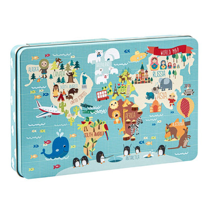 Puzzle Harta Lumii, 24 piese, 48x32 cm, Apli, 3 ani+
