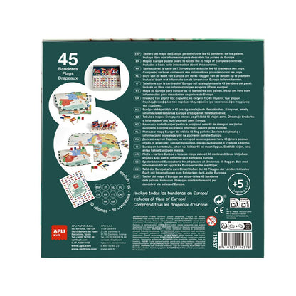 Joc educativ, Puzzle Steagurile Europei, 45 steaguri, APLI, 5 ani+