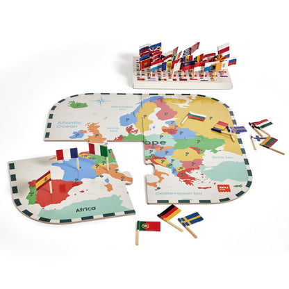 Joc educativ, Puzzle Steagurile Europei, 45 steaguri, APLI, 5 ani+