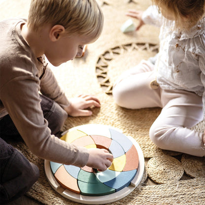 Puzzle educativ din lemn cu forme și culori, Safari, Small Foot, 24 piese, 3 ani+