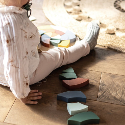 Puzzle educativ din lemn cu forme și culori, Safari, Small Foot, 24 piese, 3 ani+