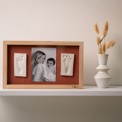 Ramă cu fotografie și kit dublu amprentă bebeluș, Rainbow Terracotta, Petit Artichaut