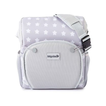 Scaun de masă portabil bebelusi cu spațiu de depozitare, White Stars, Baby To Love, 6 luni+