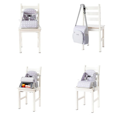 Scaun de masă portabil bebelusi cu spațiu de depozitare, White Stars, Baby To Love, 6 luni+