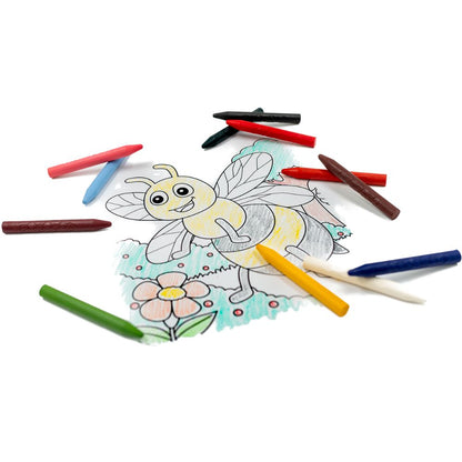 Set 12 Creioane colorate din ceară naturală de albine, CLASIC, Medenka, 3 ani+