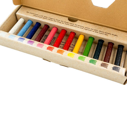 Set 12 Creioane colorate din ceară naturală de albine, CLASIC, Medenka, 3 ani+