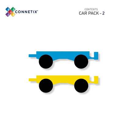 Set 2 baze mașini, Rainbow Car Pack, Connetix Tiles, 2 bucăți, 3 ani+