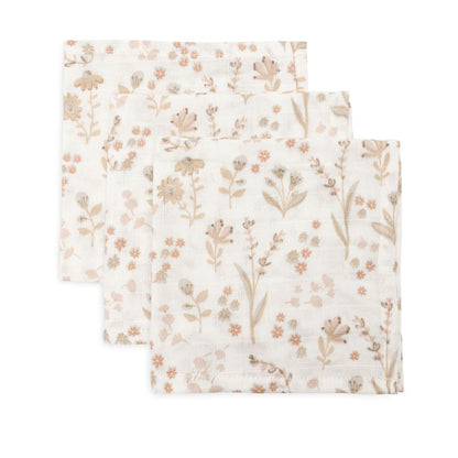 Set 3 museline din bumbac tip batistă, Bloomy, Jollein, 31x31 cm, OEKO-TEX