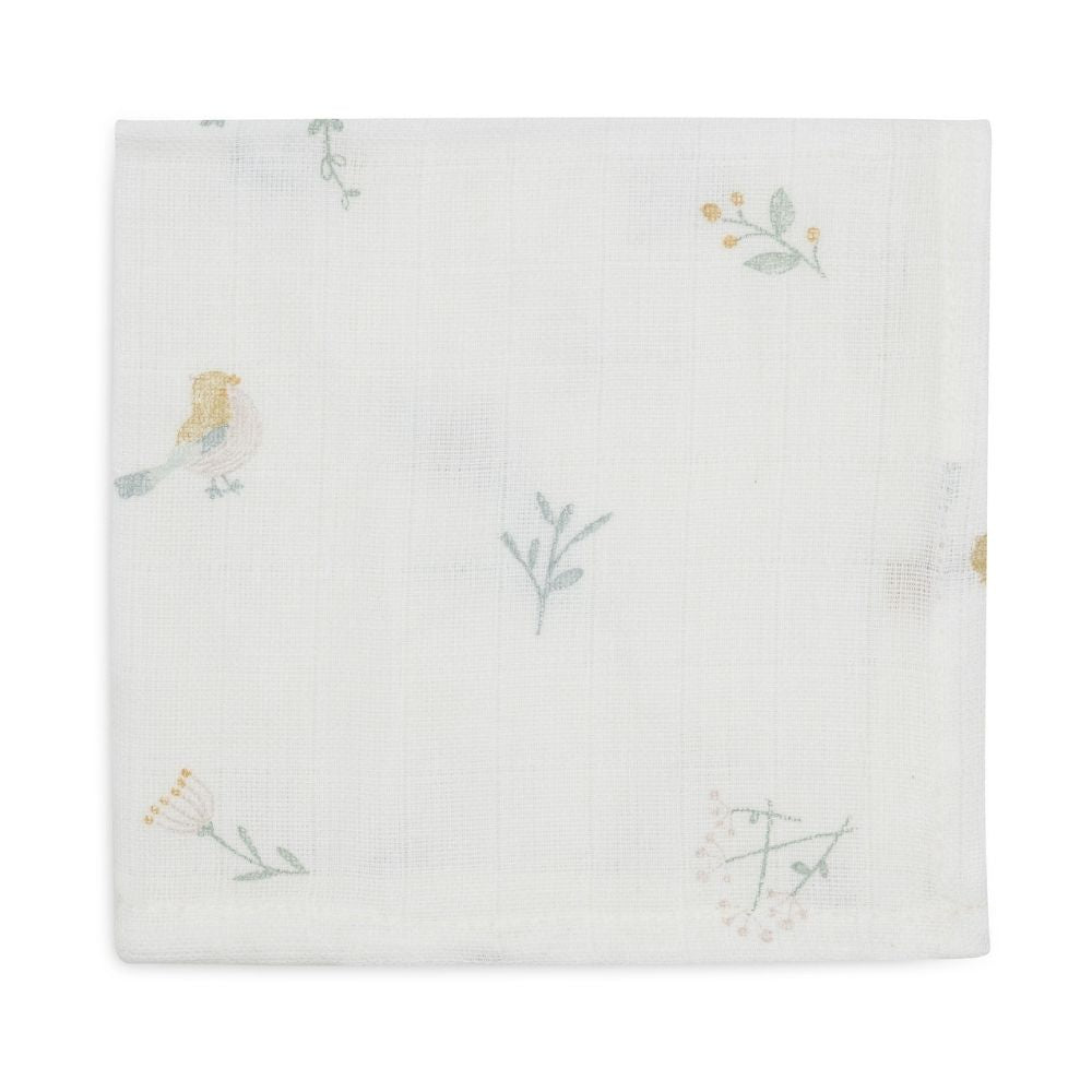 Set 3 museline din bumbac tip batistă, Lovely Birds, Jollein, 31x31 cm, OEKO-TEX