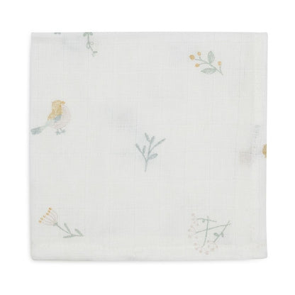 Set 3 museline din bumbac tip batistă, Lovely Birds, Jollein, 31x31 cm, OEKO-TEX