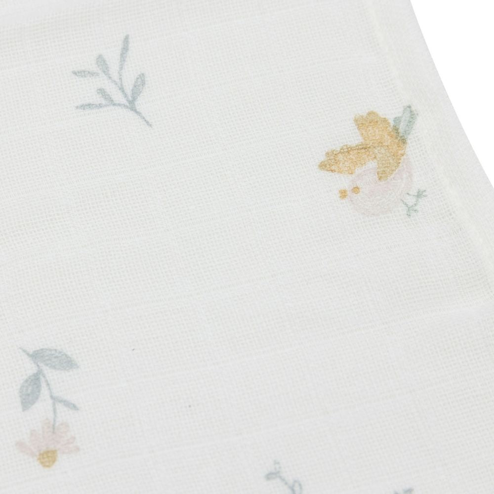 Set 3 museline din bumbac tip batistă, Lovely Birds, Jollein, 31x31 cm, OEKO-TEX