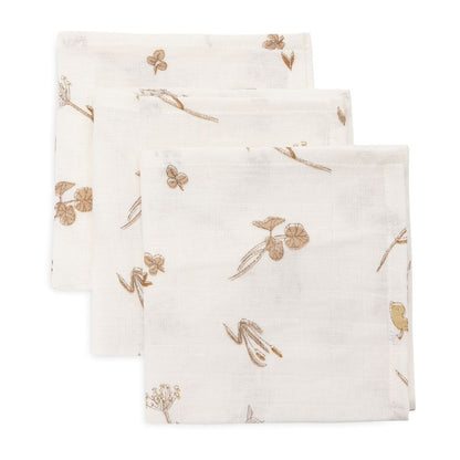 Set 3 museline din bumbac tip batistă, Riverside, Jollein, 31x31 cm, OEKO-TEX