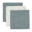 Set 3 museline din bumbac tip batistă, Twinkling, Jollein, 31x31 cm, Verde marin, OEKO-TEX