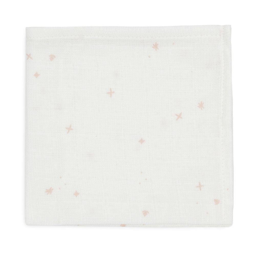 Set 3 museline din bumbac tip batistă, Twinkling Roz, Jollein, 31x31 cm, OEKO-TEX