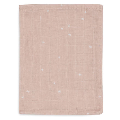 Set 3 museline din bumbac tip batistă de baie, Twinkling - Wild Rose, Jollein, 20x15 cm, OEKO-TEX