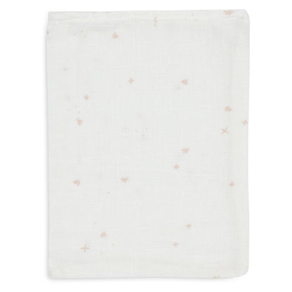 Set 3 museline din bumbac tip batistă de baie, Twinkling - Wild Rose, Jollein, 20x15 cm, OEKO-TEX