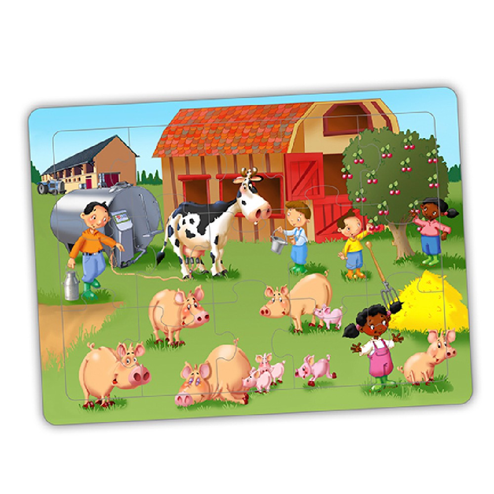 Set 4 puzzle-uri, La fermă, Akros, 3 ani+