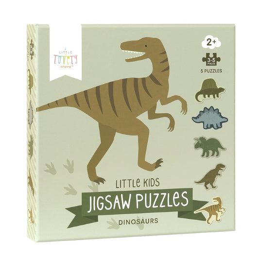 Set 5 Jigsaw Puzzle-uri, Dinozauri, A Little Lovely Company, 19 piese, 2 ani+