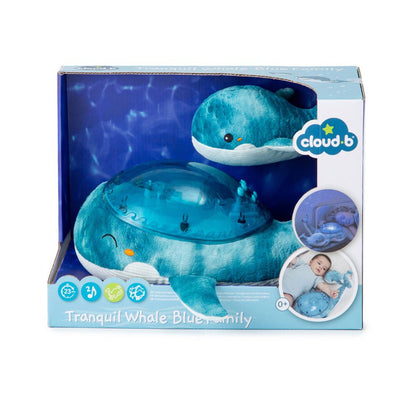 Set Lampă-Proiector cu sunete și Jucărie de Pluș, Tranquil Whale™ Family - Blue, Cloud B