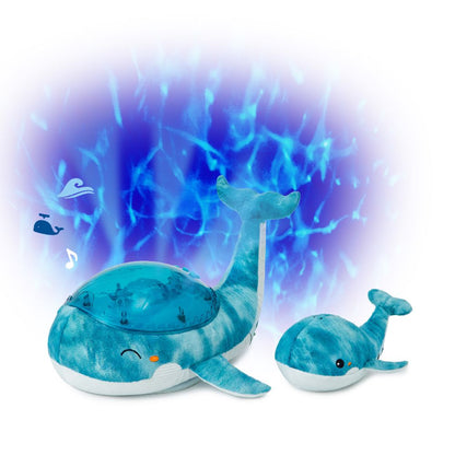 Set Lampă-Proiector cu sunete și Jucărie de Pluș, Tranquil Whale™ Family - Blue, Cloud B