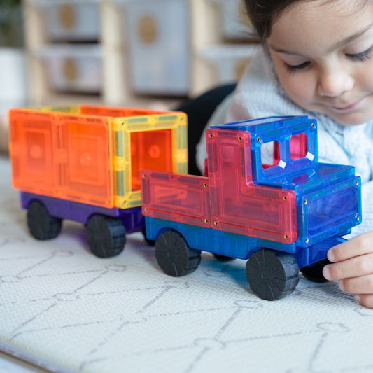 Set construcție cu plăci magnetice, Car Expansion Pack, Learn & Grow, 28 piese, 3 ani+
