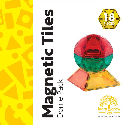 Set construcție cu plăci magnetice, Dome Pack, Learn & Grow, 18 piese, 3 ani+