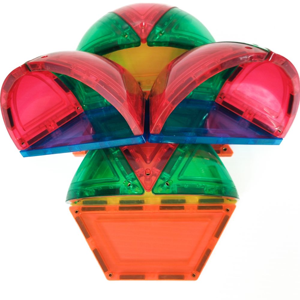 Set construcție cu plăci magnetice, Dome Pack, Learn & Grow, 18 piese, 3 ani+